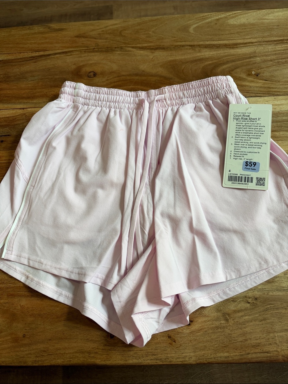 Lululemon Court Rival High-Rise 3" Shorts - light Pink